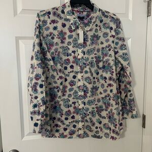 Talbots Multicolor Floral Blouse NWT